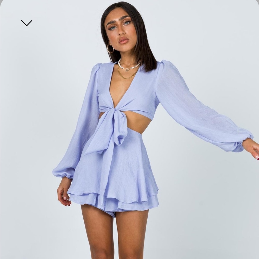 Oceans Romper Blue [Size 6, Princess Polly]